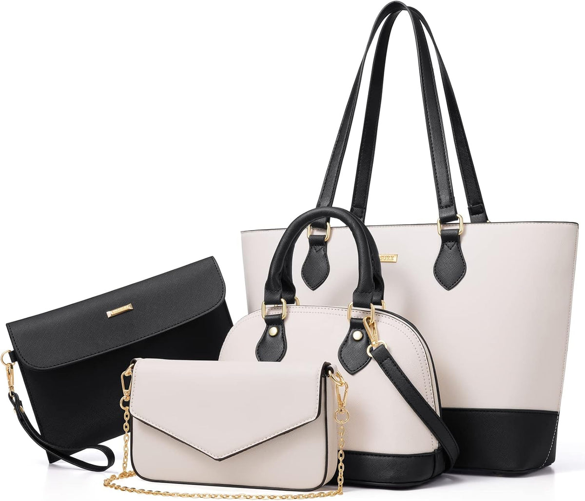 4 piezas de bolsos de moda para mujer, carteras, bolsos de hombro,...