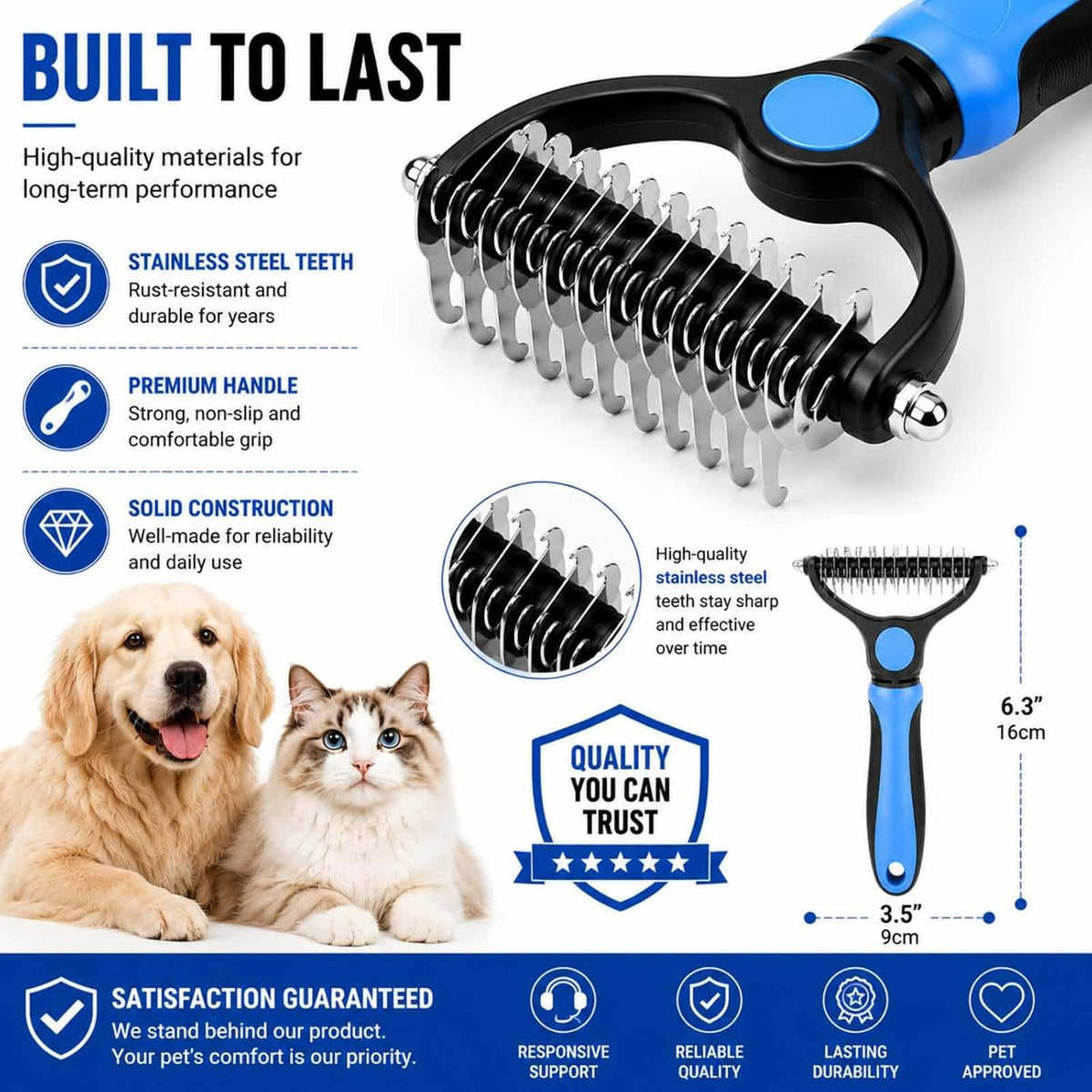 Herramienta de aseo para mascotas 2 en 1 para perros y gatos, juego...
