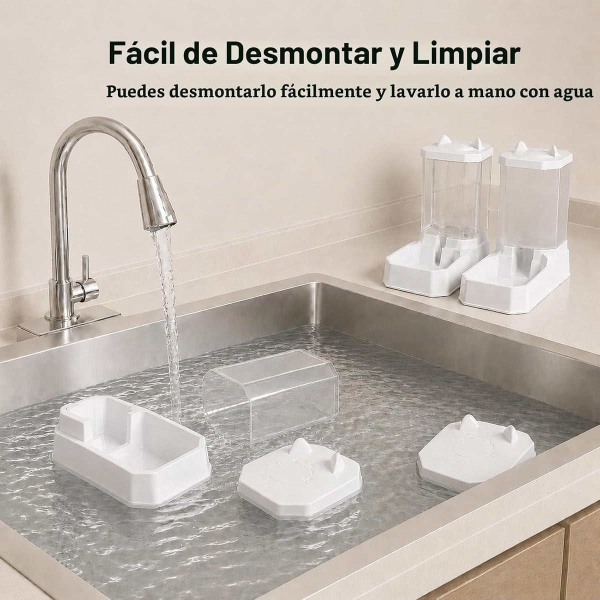 Alimentador de alimentos para mascotas 2 en 1 y dispensador de agua...
