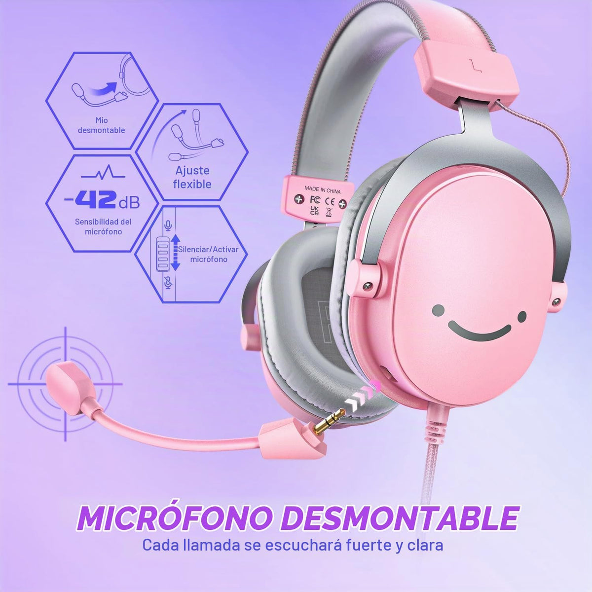 FIFINE Auriculares USB para juegos, auriculares con cable sobre la...