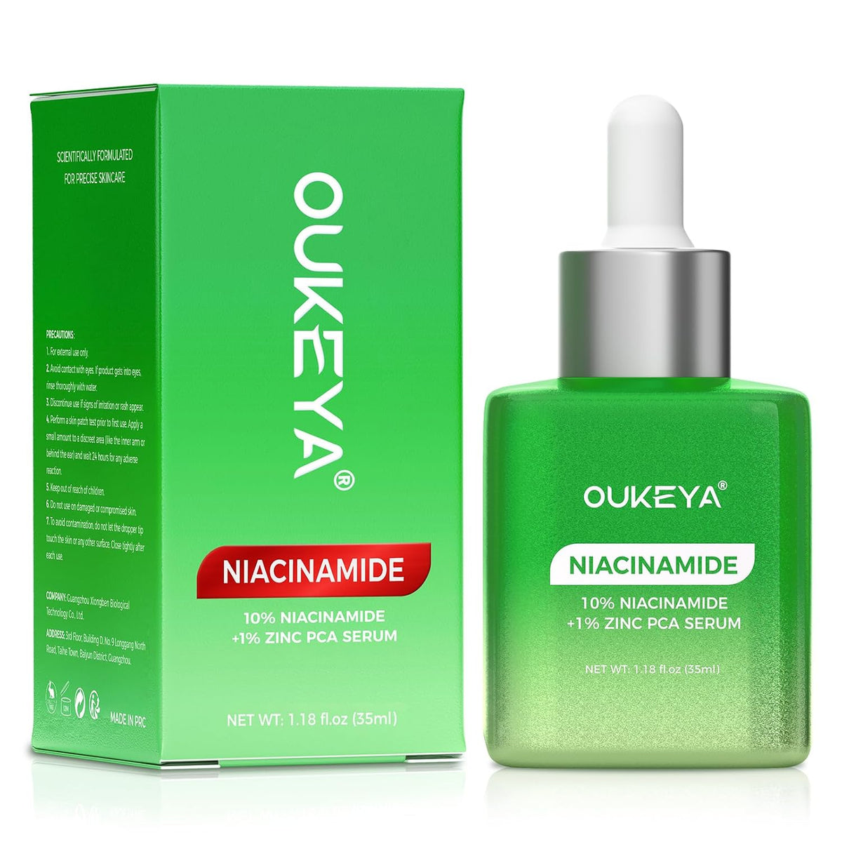 OUKEYA Suero de niacinamida al 10%, zinc PCA y ácido hialurónico -...