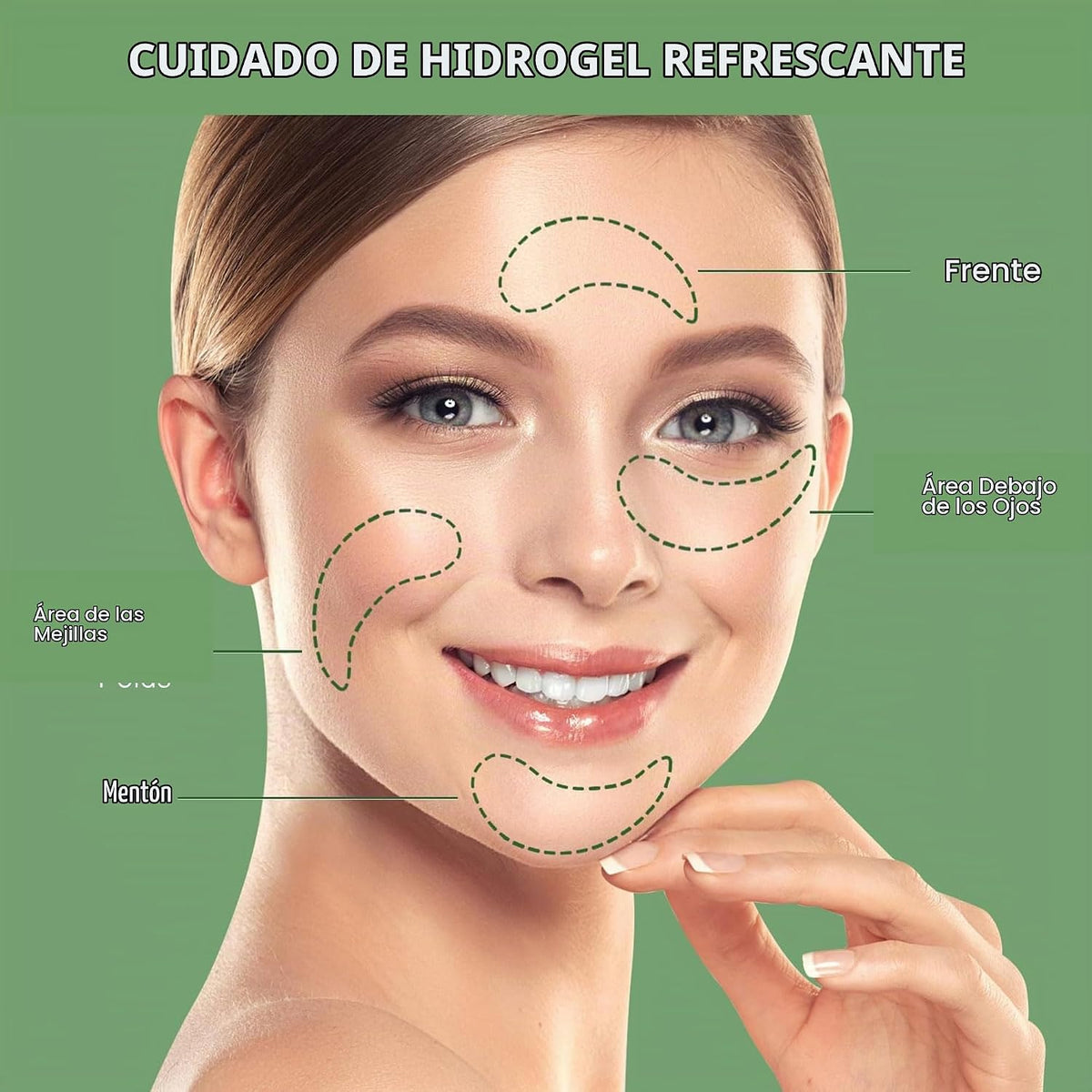 Parches debajo de los ojos de té verde de Enaskin Naturals para hin...