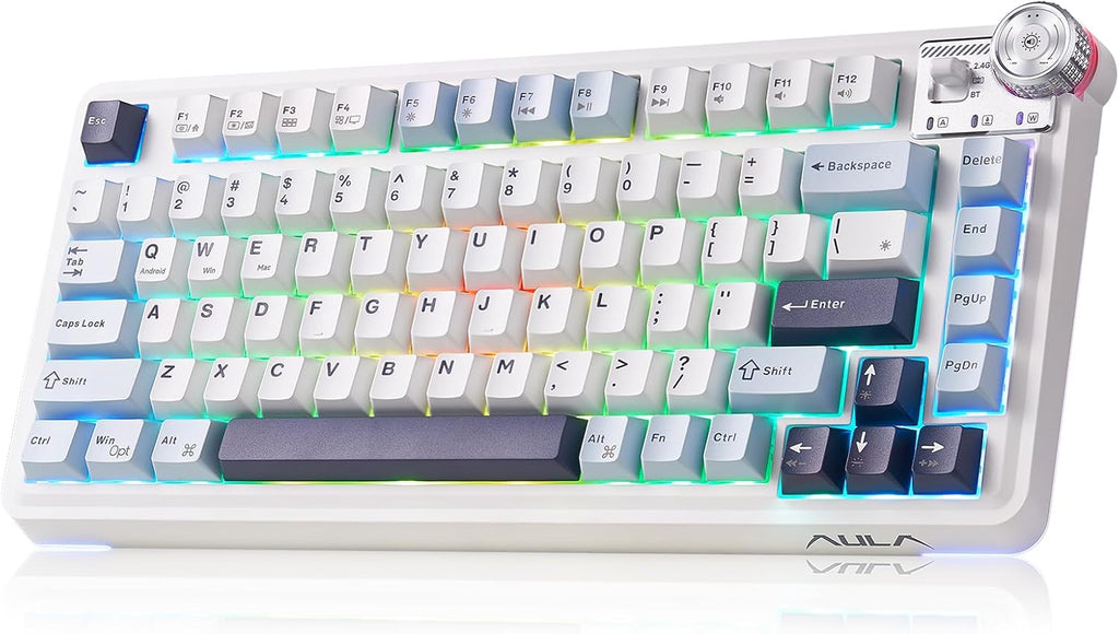 Teclado mecánico inalámbrico Aula, teclado para juegos intercambiab...