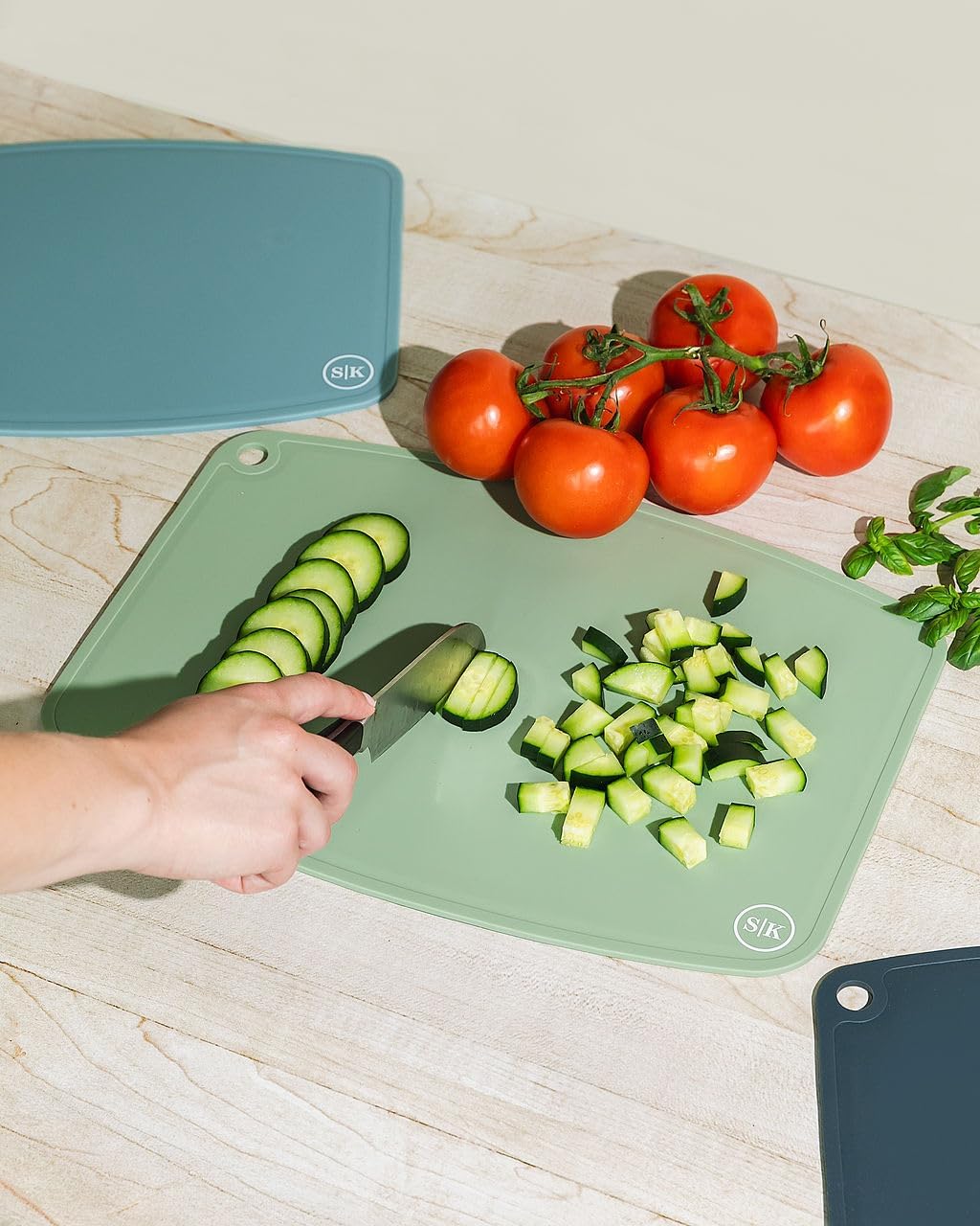 The Silicone Kitchen Juego de tablas de cortar de silicona de alta...