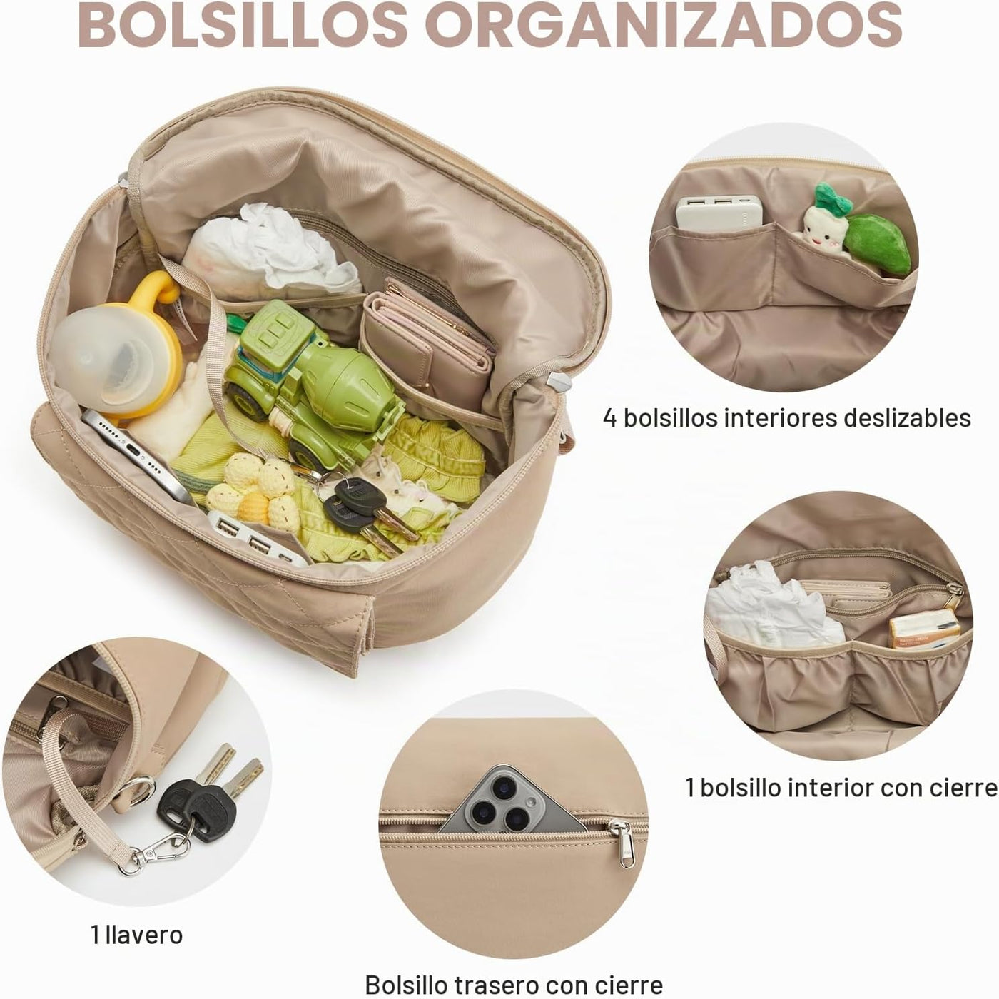 G4Free Pequeña bolsa de pañales con cambiador portátil, de nailon,...