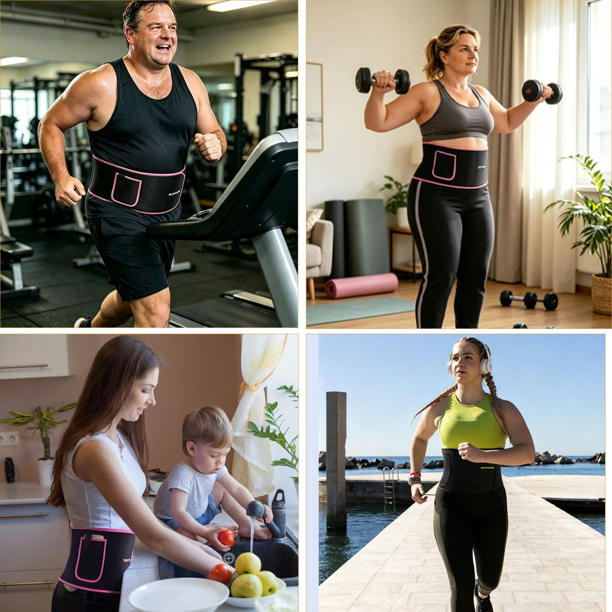 TESETON Entrenador de Cintura para Mujer y Hombre - Banda de Sudor...