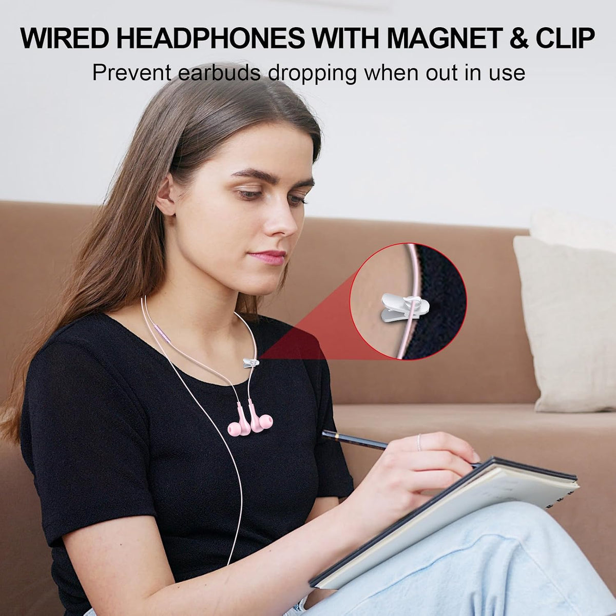ASKUBSKU Auriculares USB con cable con micrófono para PC de 7.5 pie...