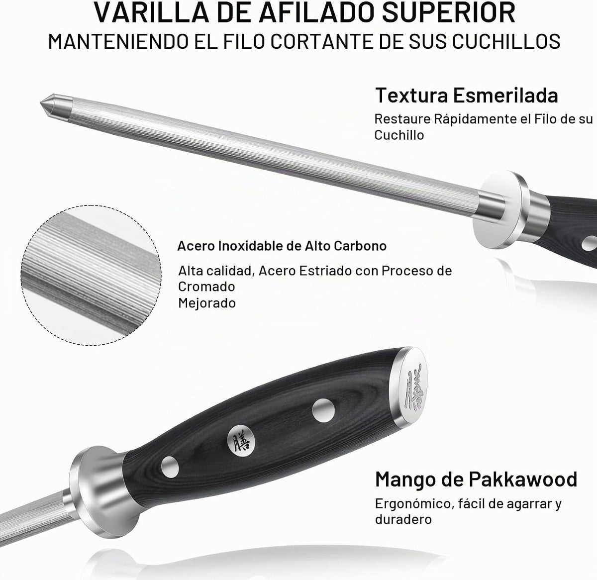 Juego de cuchillos de cocina de Damasco SHAN ZU, juego de 7 piezas...