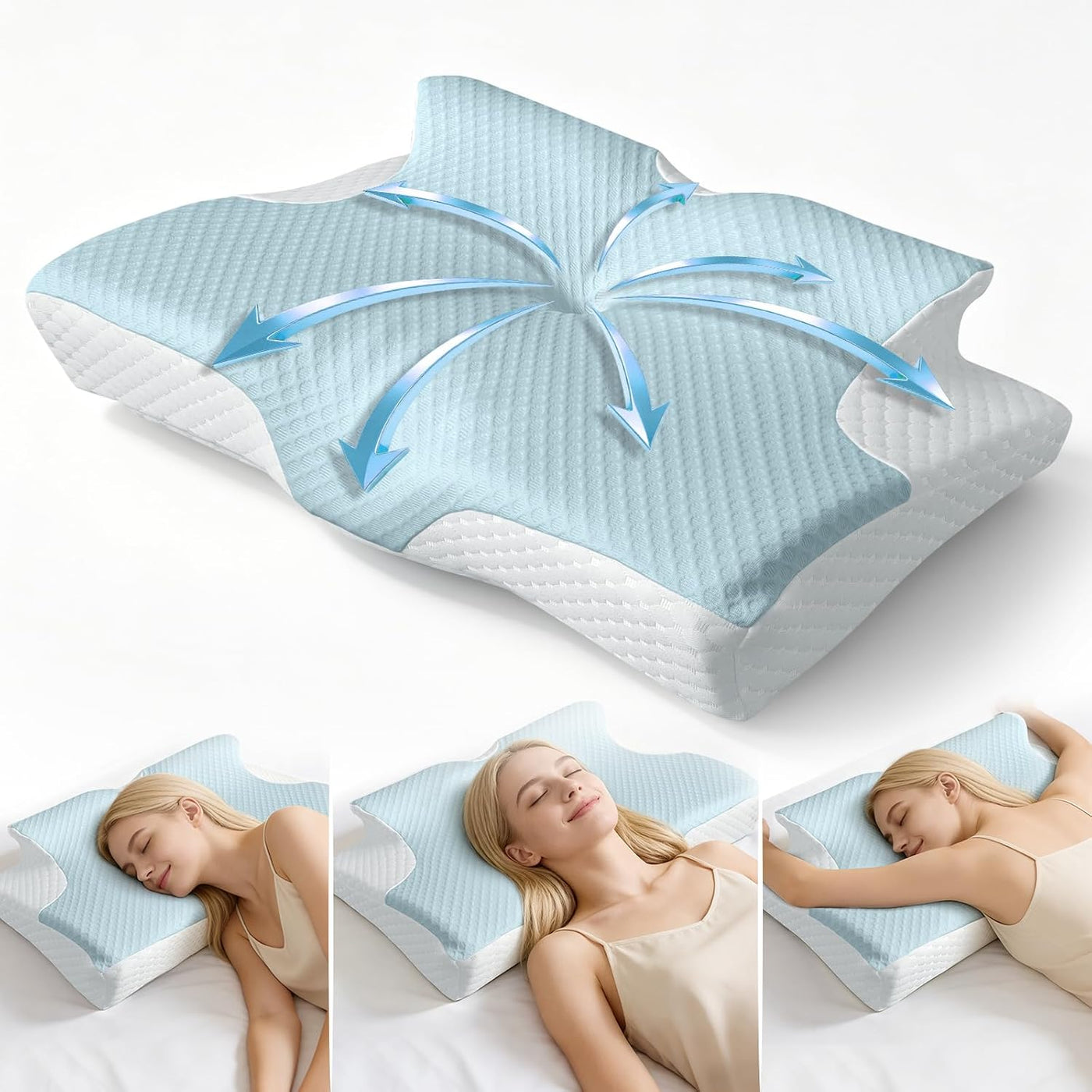 Almohada cervical ergonómica para aliviar el dolor de cuello, almoh...