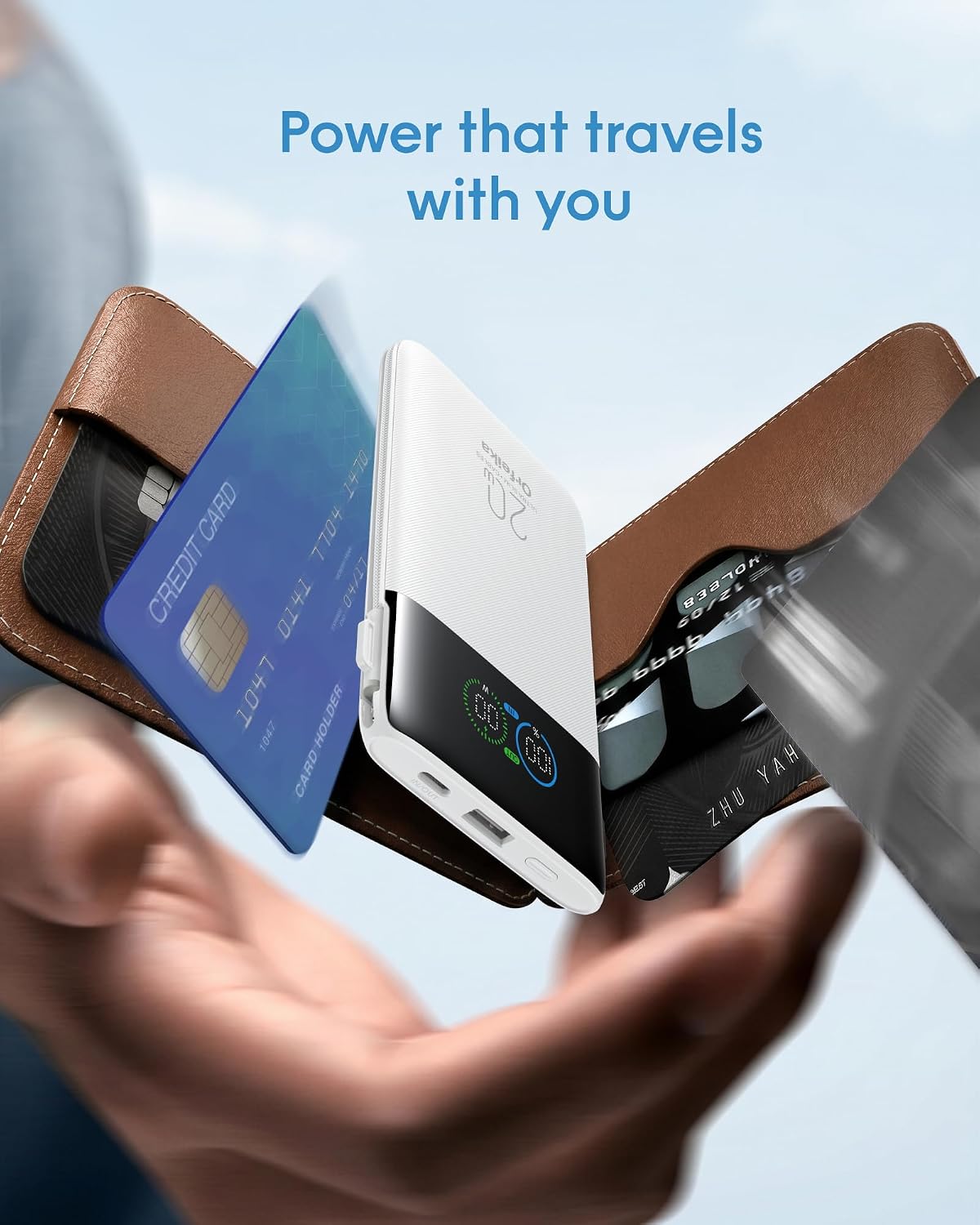 Orfeika Banco de energía portátil ultra delgado del cargador de 100...