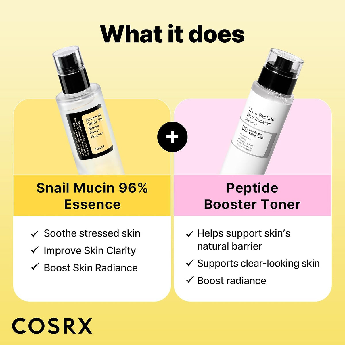 COSRX Snail Mucin - Juego de refuerzo de péptidos al 96%, set de re...