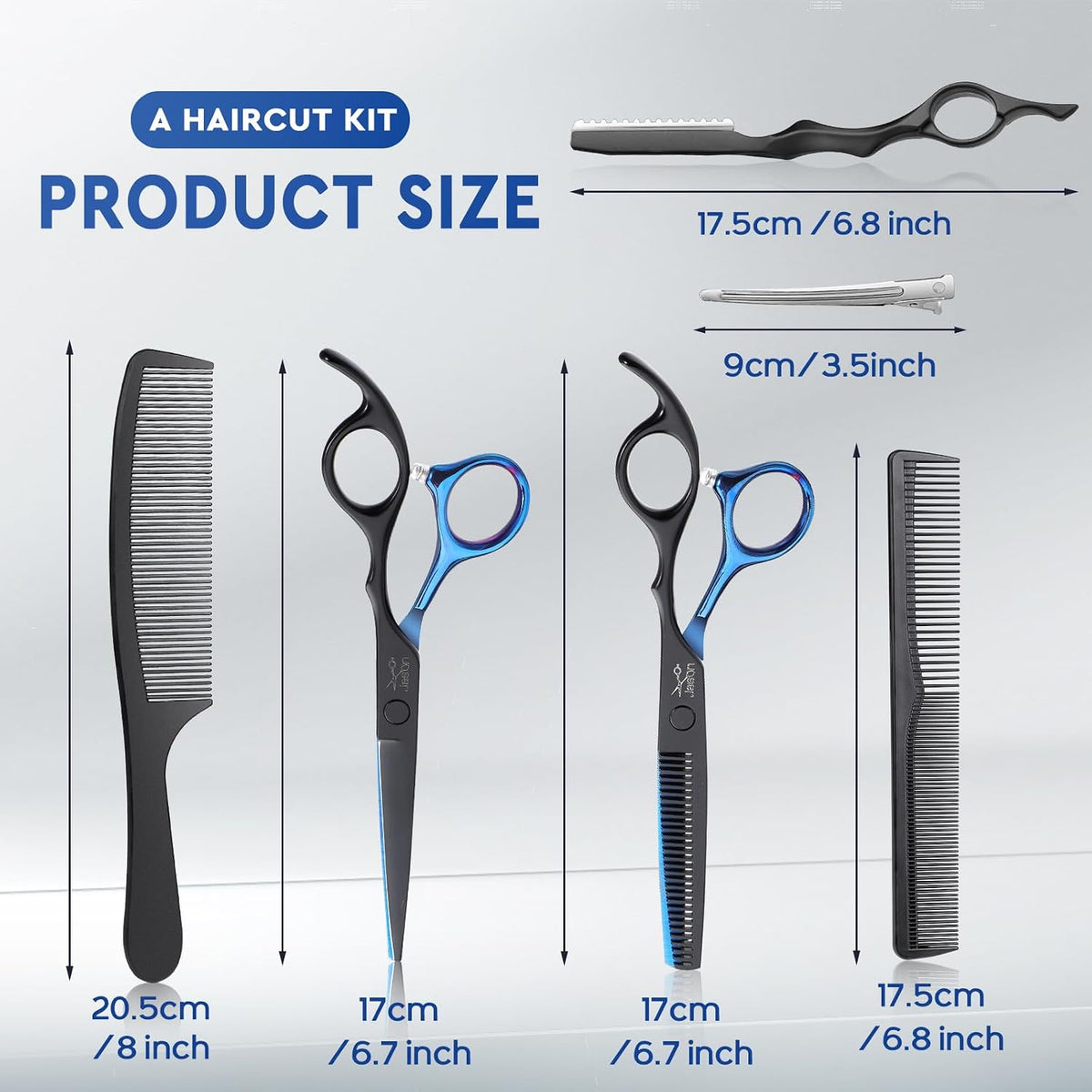 JASON Kit de tijeras de corte de cabello, juego profesional de 10 t...