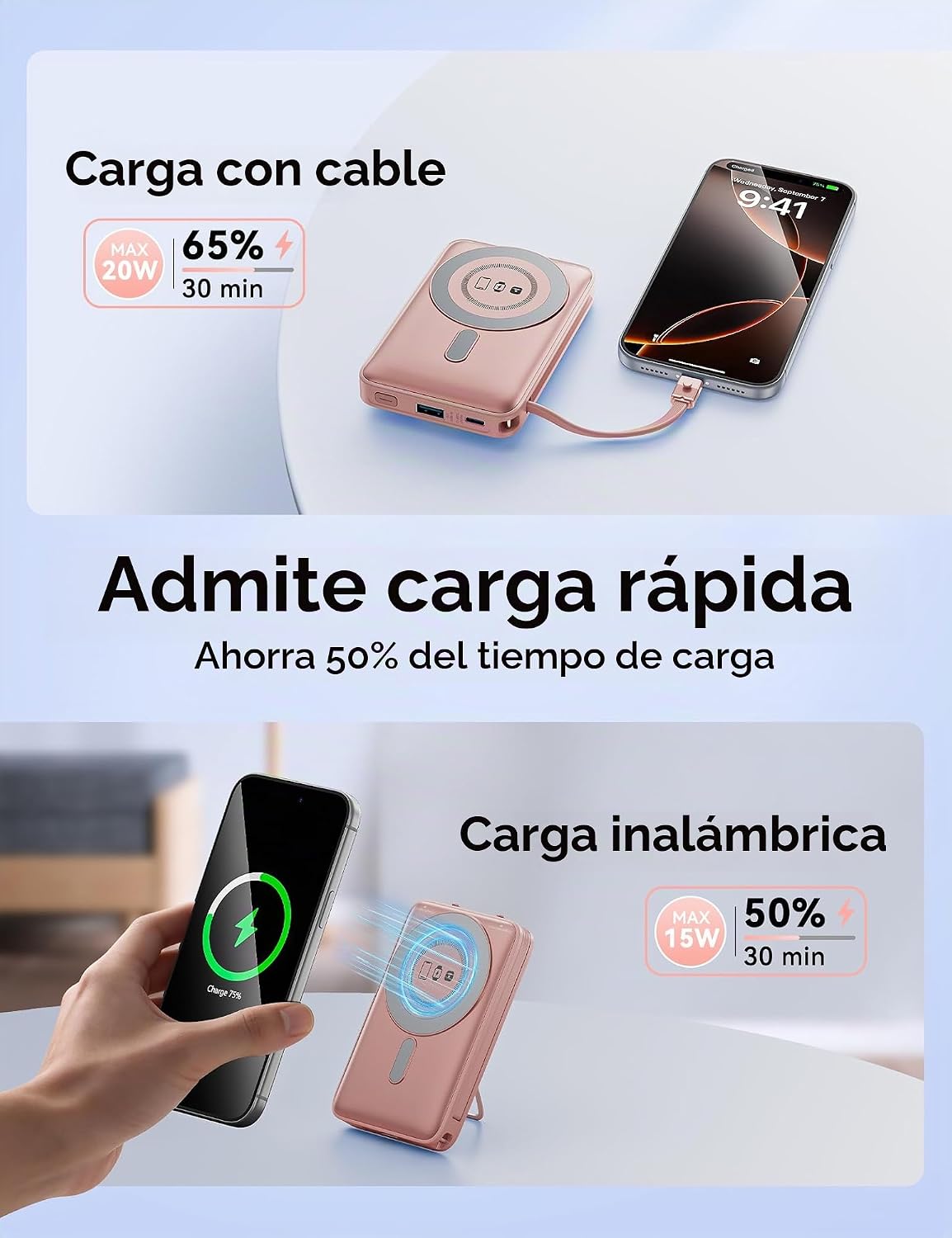 para cargador portátil Magsafe 10000mAh 20W carga rápida banco de e...