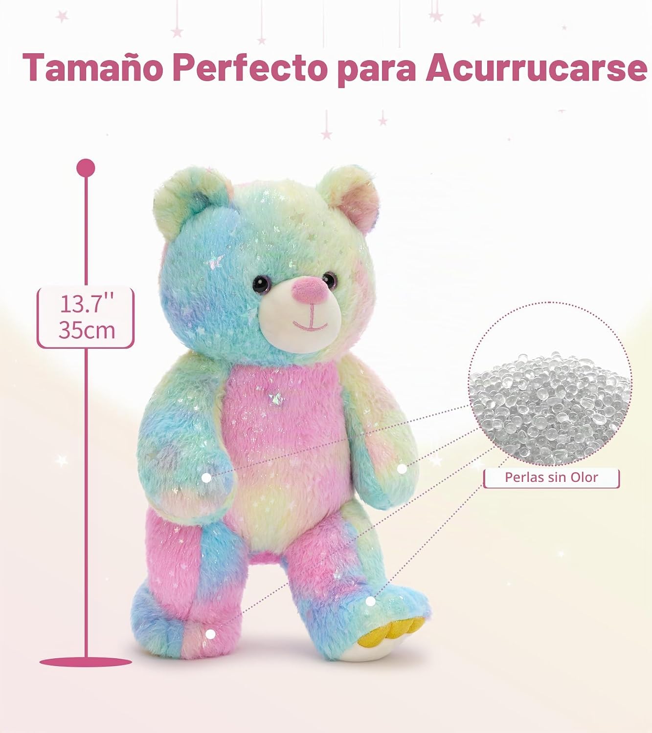 Tezituor Oso de Peluche Arcoíris Animal de Peluche, Lindo Juguete d...