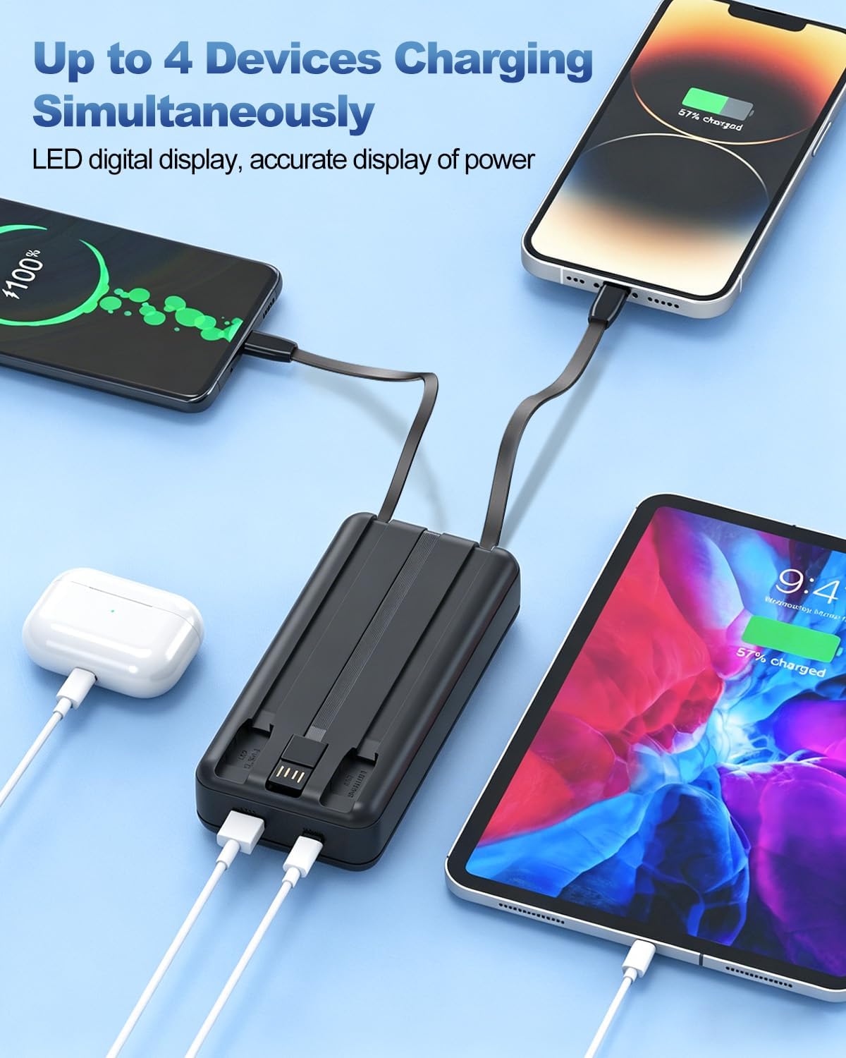 Eliegntist Banco portátil del poder del cargador 40000mAh, carga rá...