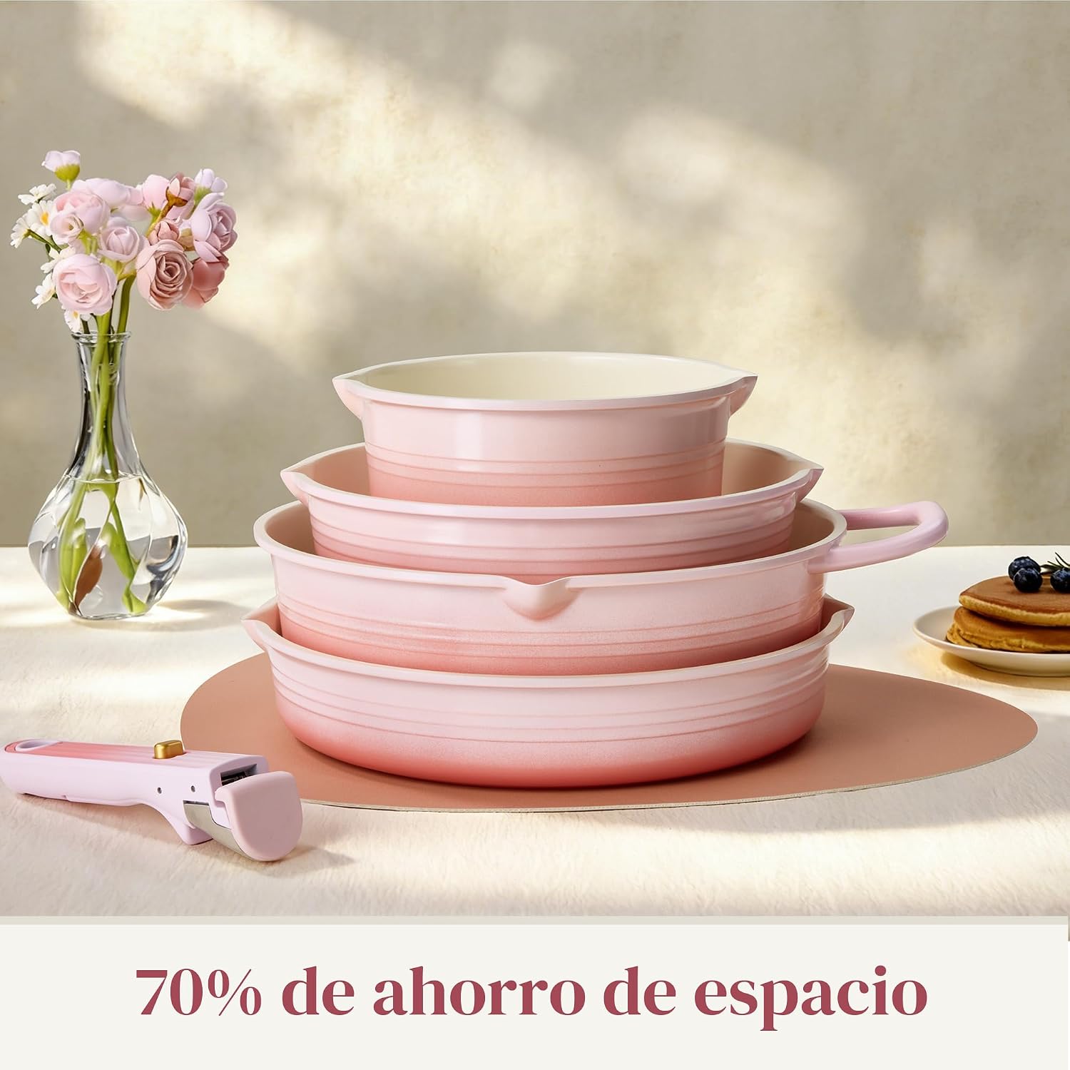 CAROTE Juego de 20 utensilios de cocina de titanio, juego de ollas...