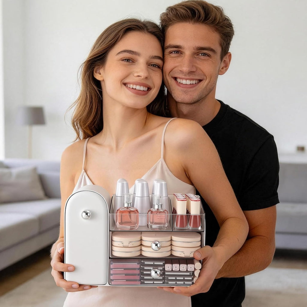 TRQWRO Organizador de maquillaje con soporte para brochas de maquil...
