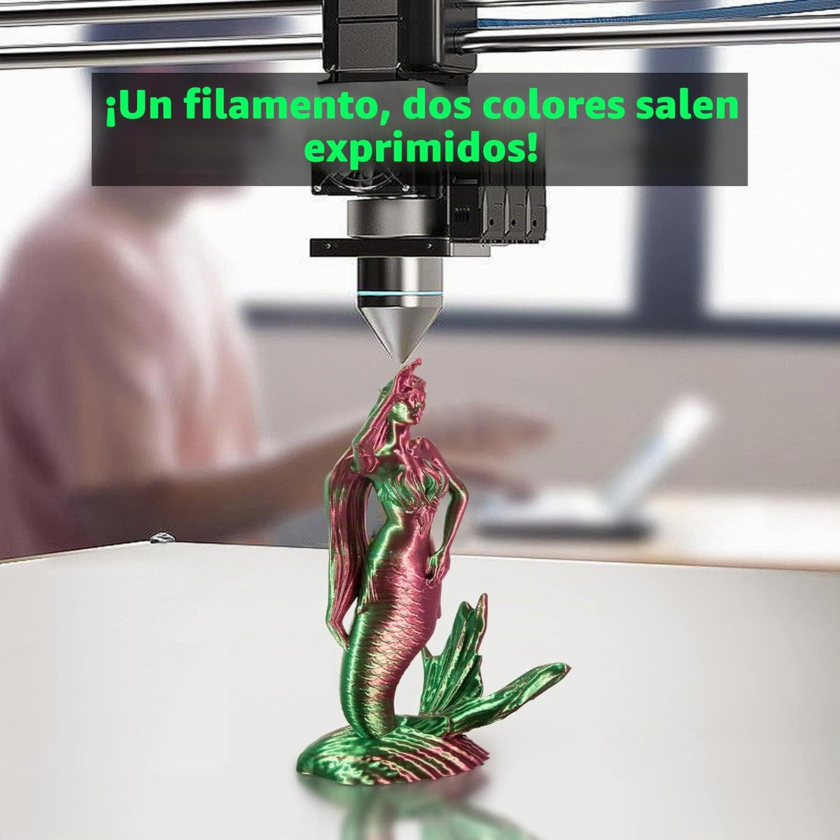 iSANMATE - Filamento PLA de 1\/16 pulgadas de dos colores para impr...
