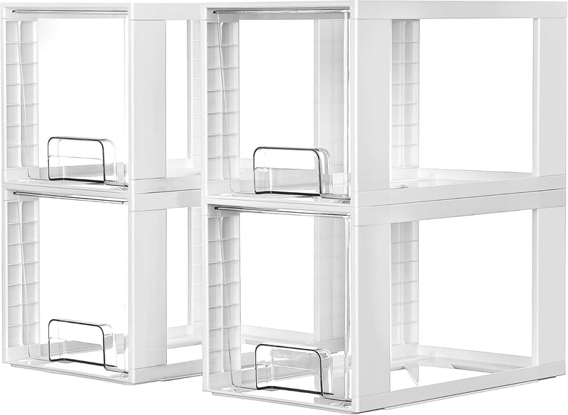 Vtopmart - Paquete de 4 cajones de almacenamiento grandes apilables...