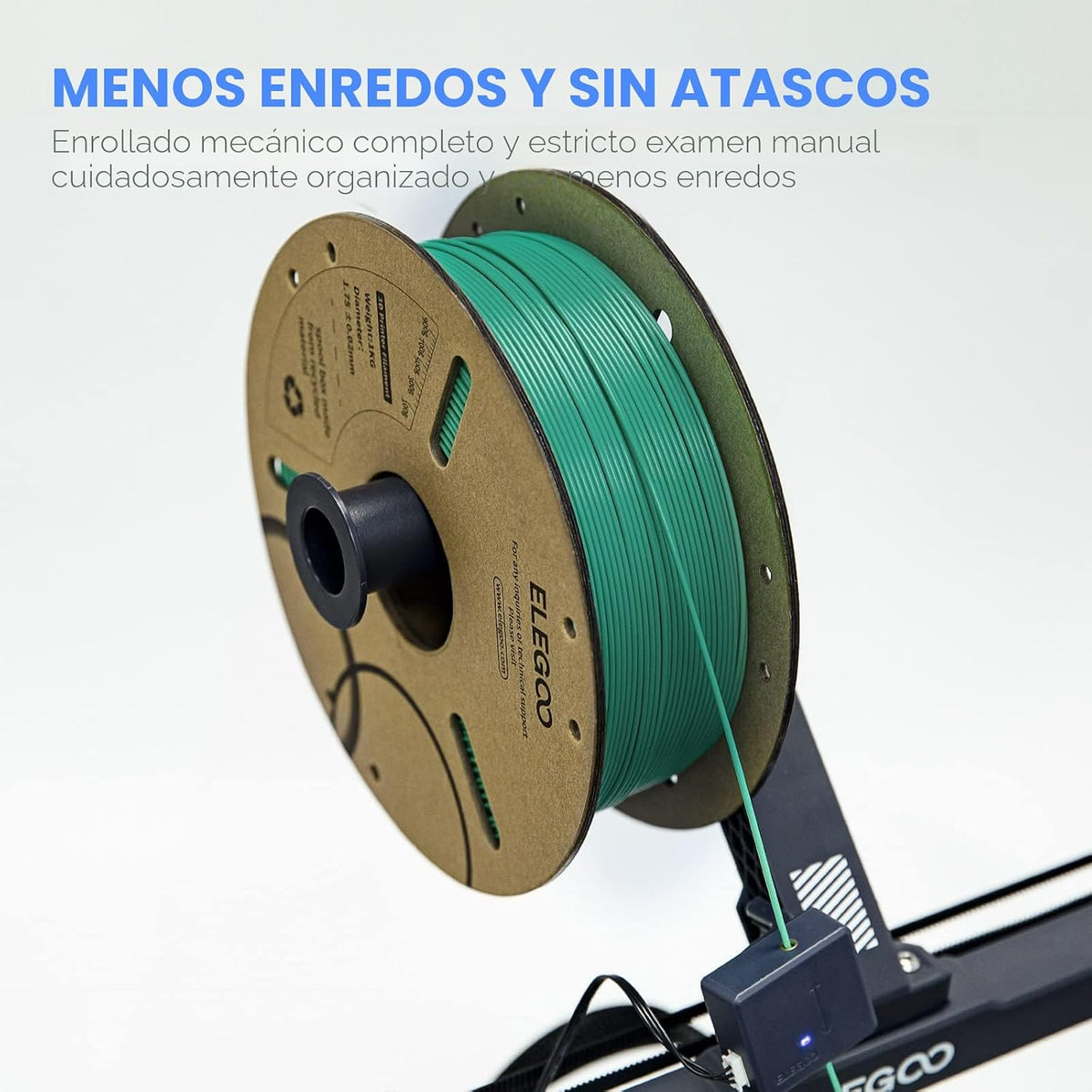 ELEGOO Filamento PLA para impresora 3D de 0.07 in, blanco y gris, 4...