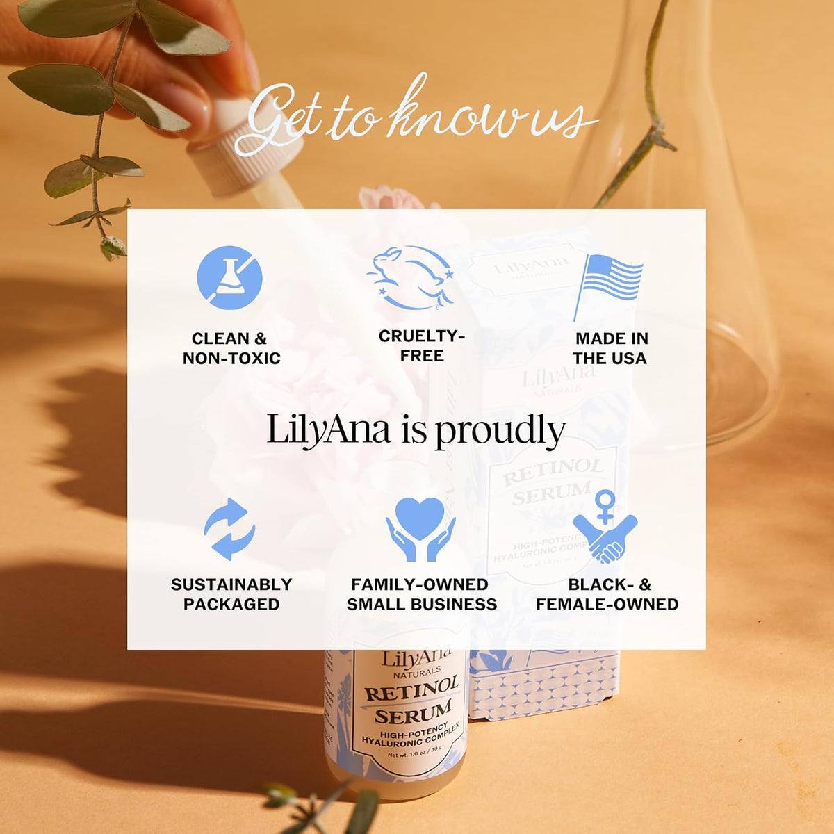 LilyAna Naturals Suero de retinol, fabricado en Estados Unidos, sue...