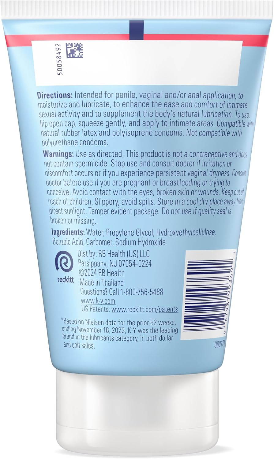 K-Y Jelly Classic Lubricante personal a base de agua, lubricante a...