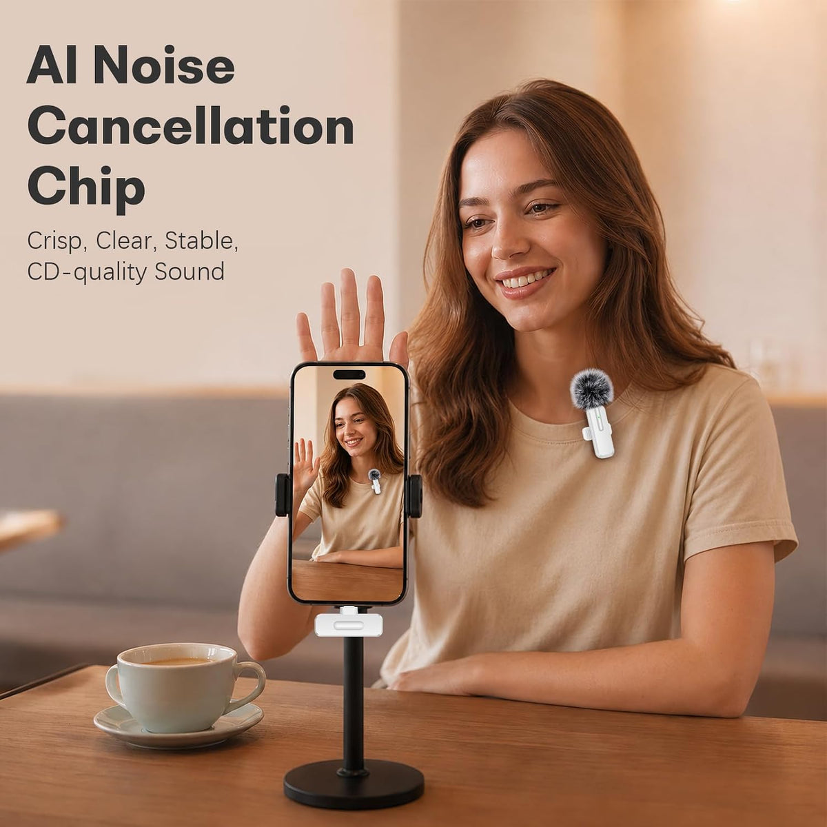wedaniya Mini micrófono inalámbrico Lavalier para iPhone, Android,...