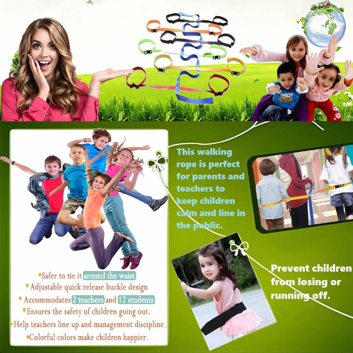 Cuerda para caminar para preescolar, cuerda para caminar para niños...