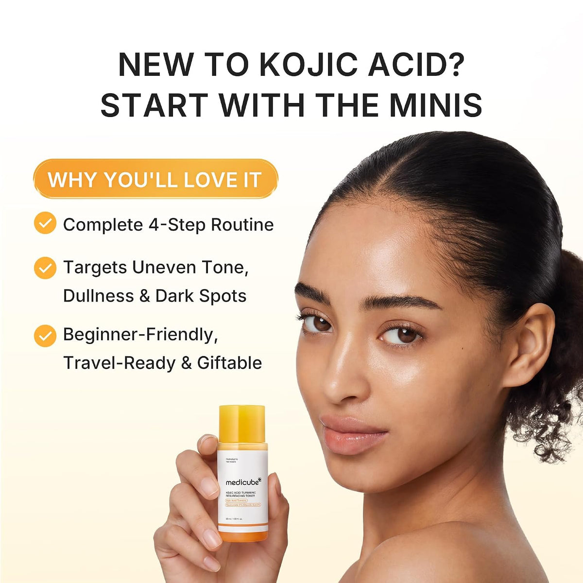 medicube Kit esencial iluminador de ácido kójico, mini juego de cui...