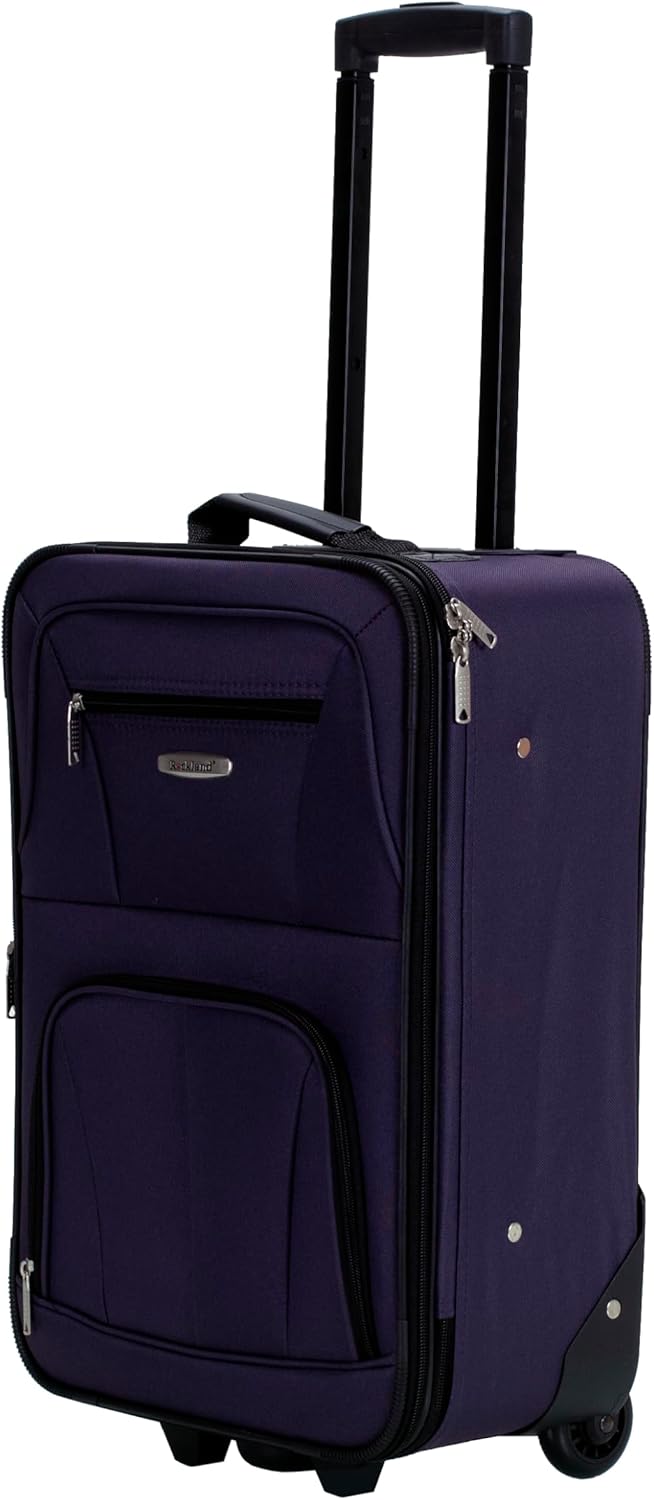 Rockland Fashion Softside Juego de equipaje vertical, morado, 2 pie...