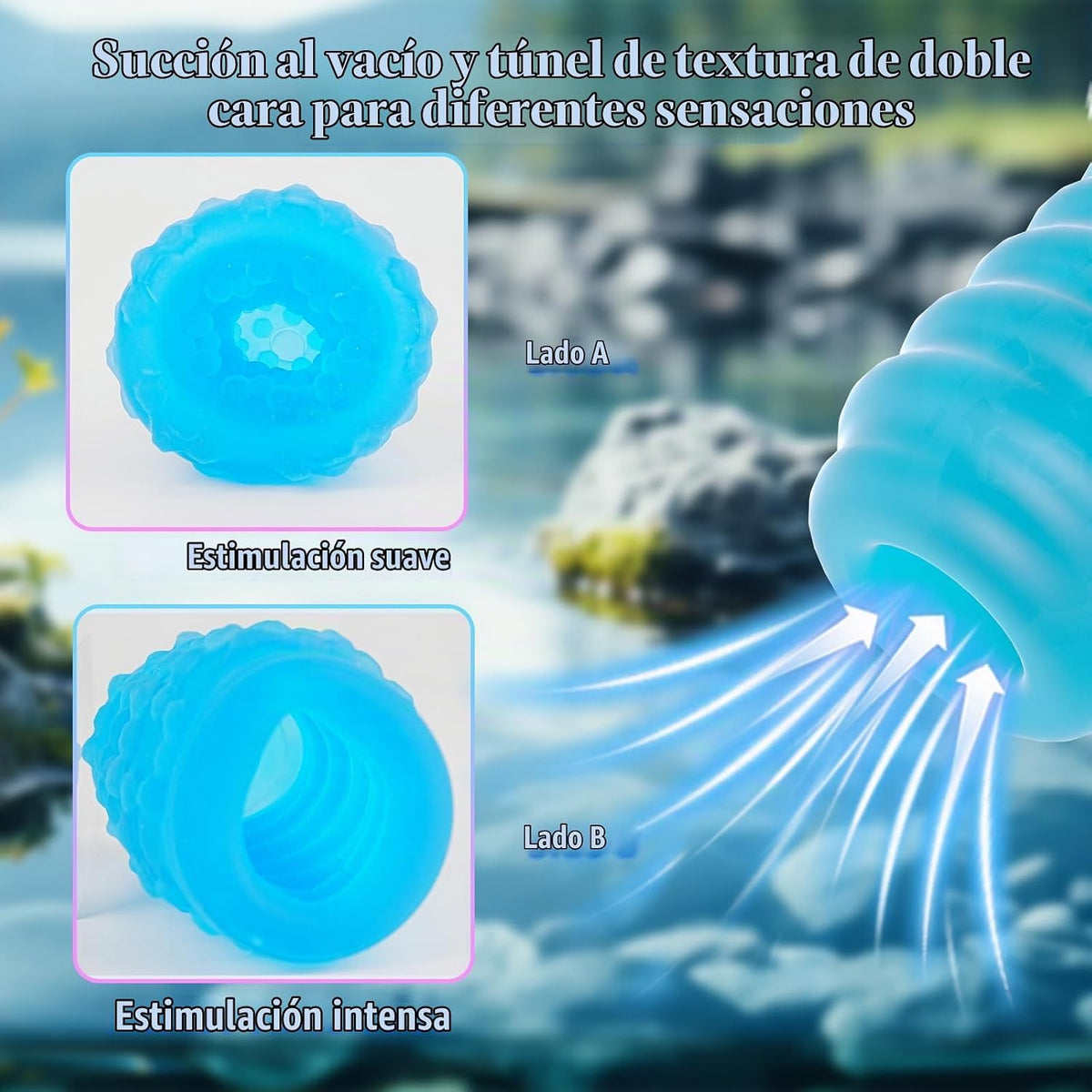 Doble cara mamada Onahole, ultra suave elástico realista pene chupó...