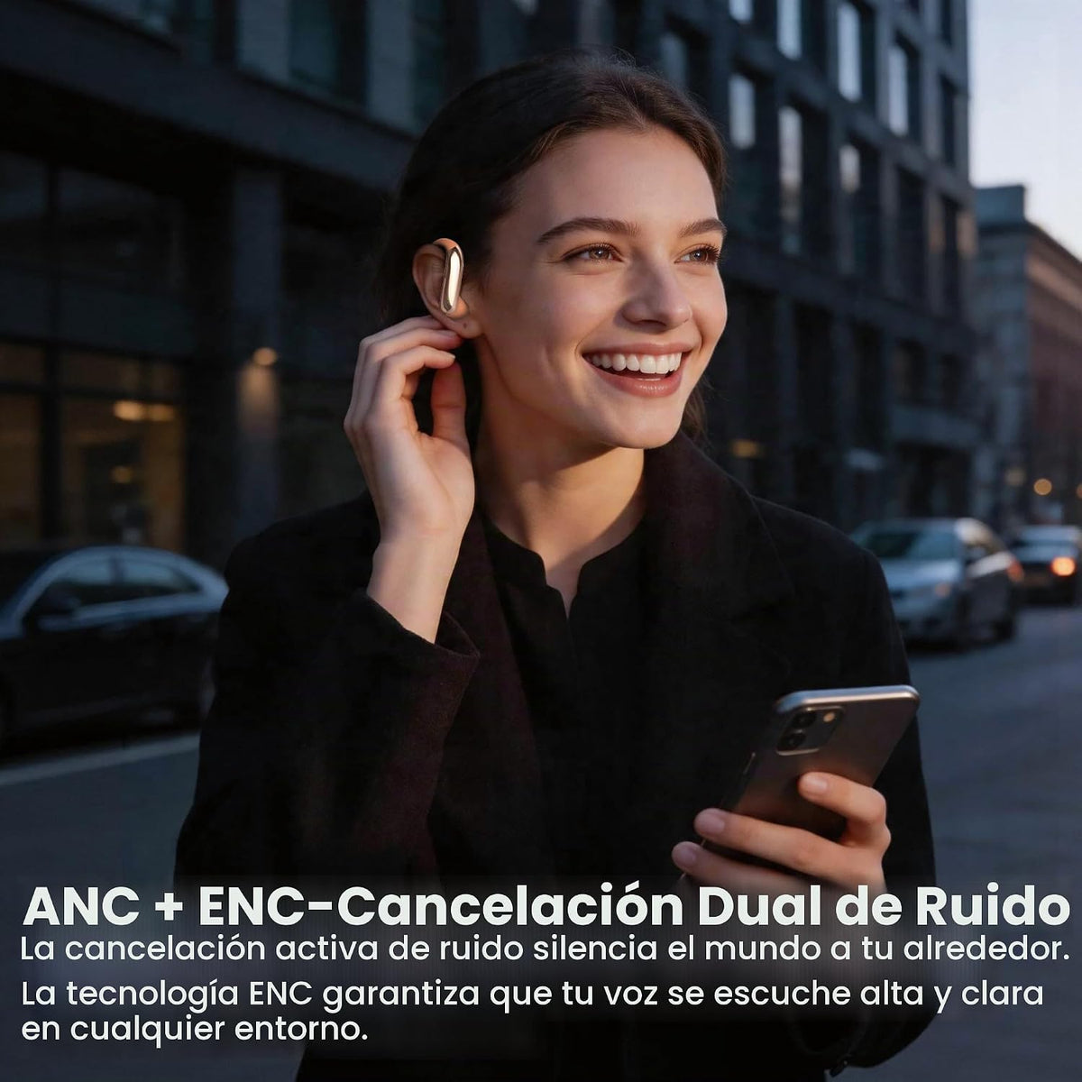 RichEast Auriculares inalámbricos con cancelación activa de ruido,...