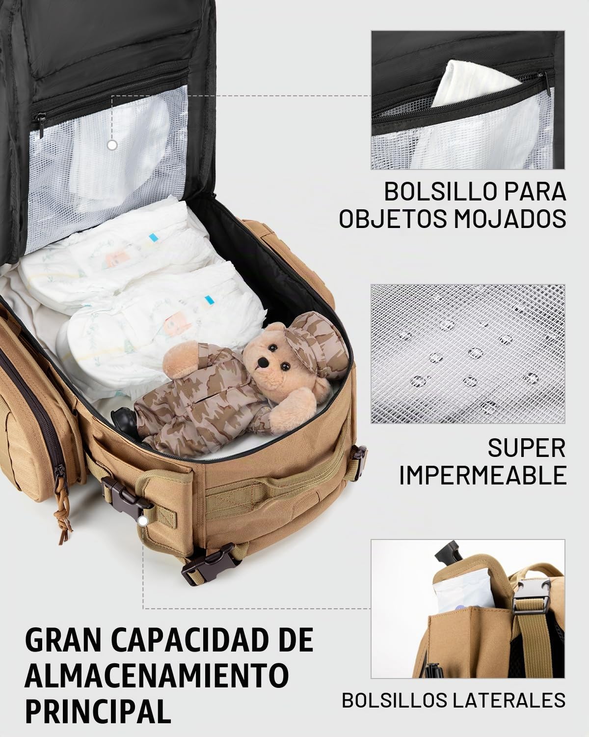 Dinictis Bolsa de pañales para papá, mochila para pañales para homb...