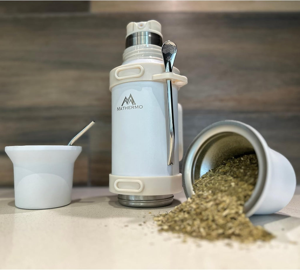 MATHERMO Todo-en-Uno Mate Thermo con compartimento de yerba integra...