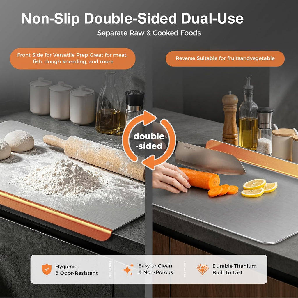 Tablas de cortar de titanio para cocina, no tóxicas de titanio puro...