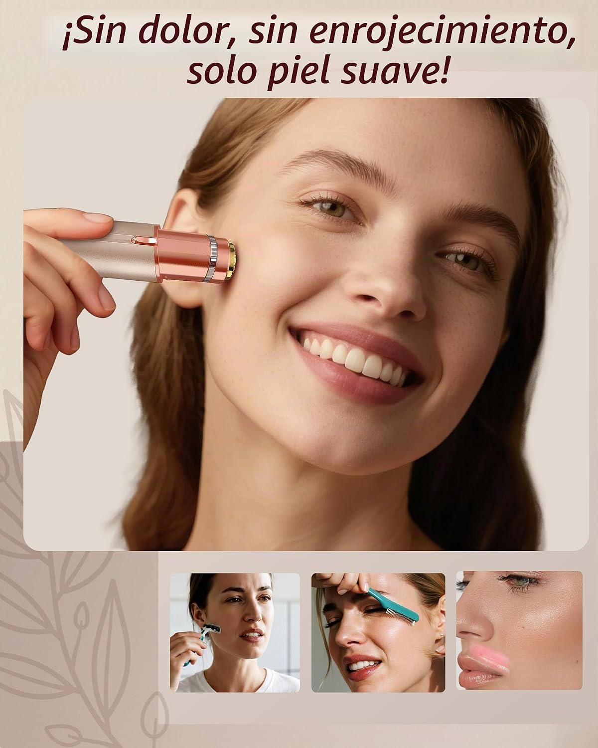 Depilación facial para mujeres: afeitadora facial eléctrica recarga...