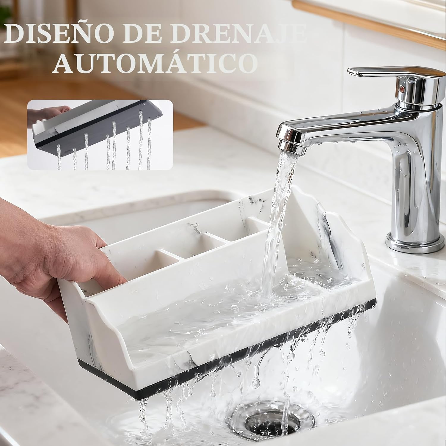 TuCao Organizador de mostrador de baño con soporte para hisopos de...