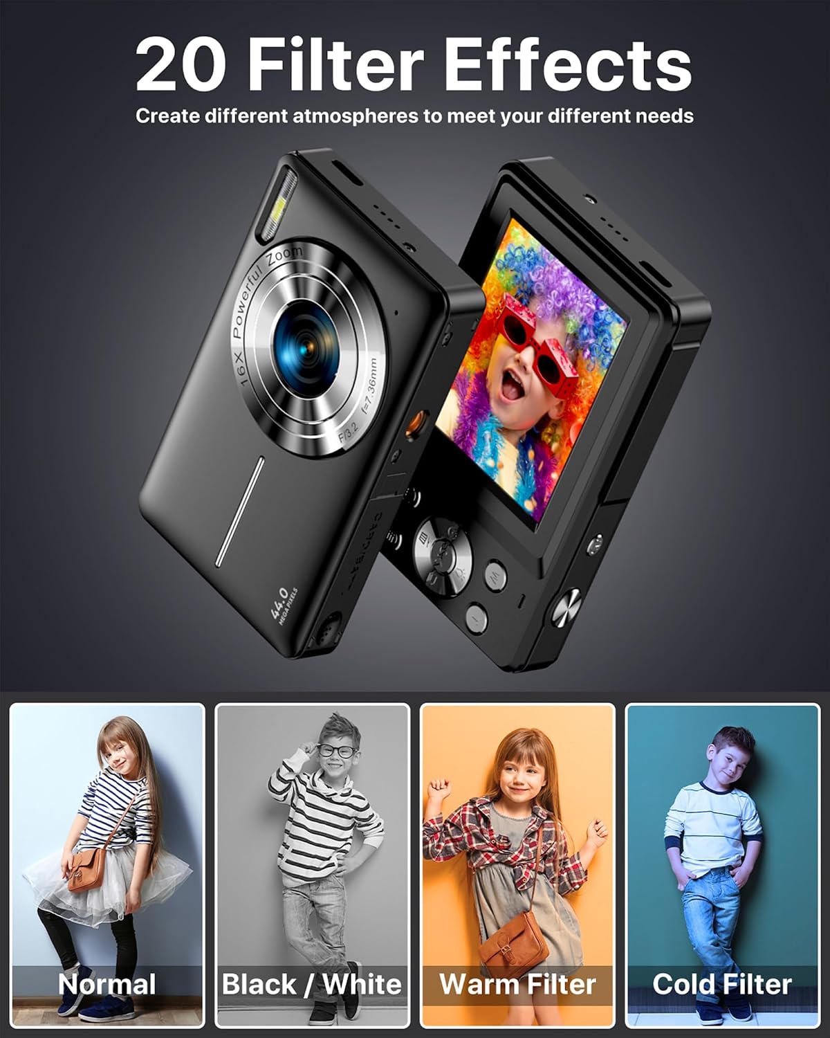 Cámara digital, la última cámara digital FHD 1080P para adolescente...