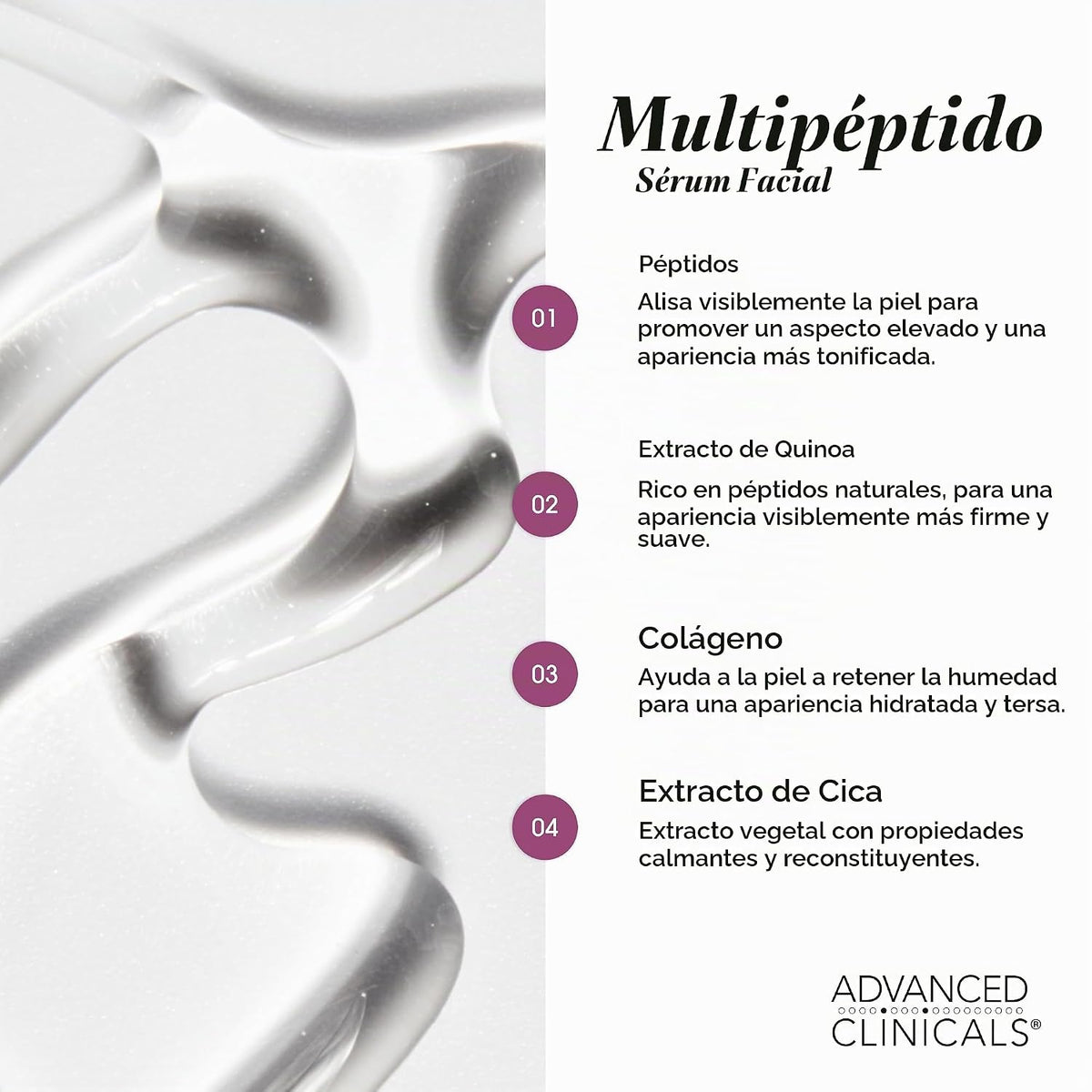 Advanced Clinicals Suero multipéptido para la cara | Suero facial d...