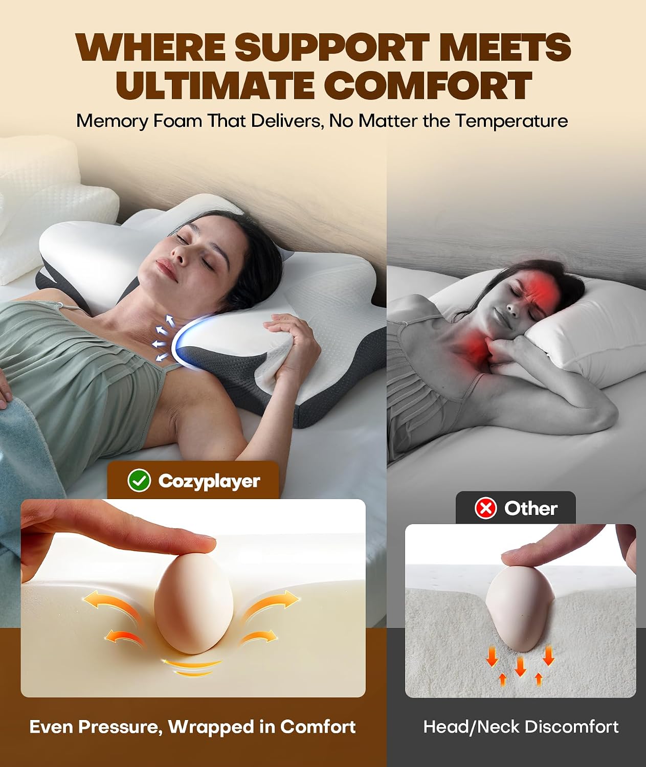 Cozyplayer Almohada cervical para el cuello verdaderamente refresca...