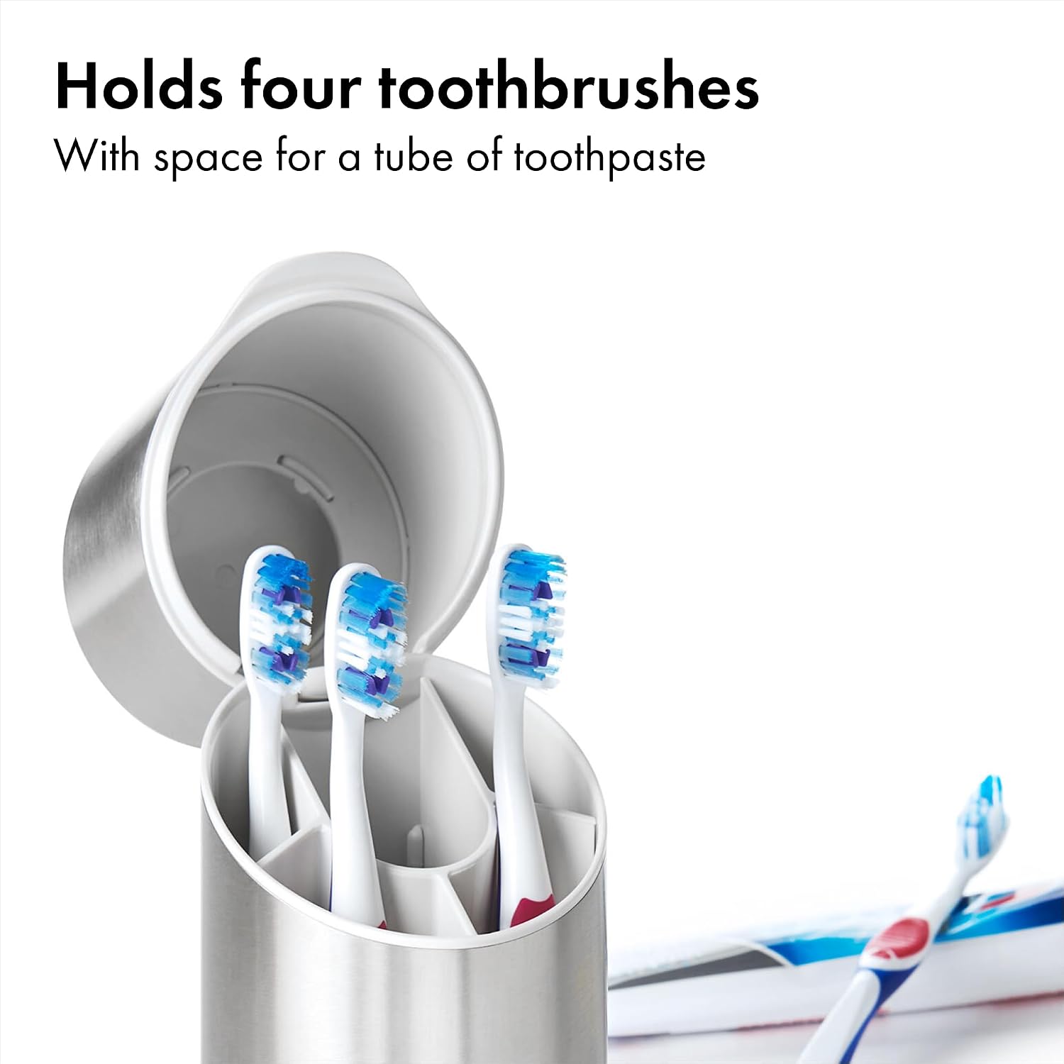 OXO Good Grips - Organizador de cepillos de dientes de acero inoxid...