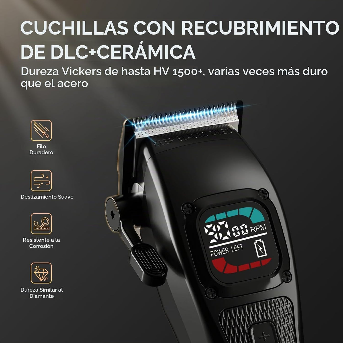 Ufree Cortapelos para hombres, motor sin escobillas de 9000 RPM, cu...