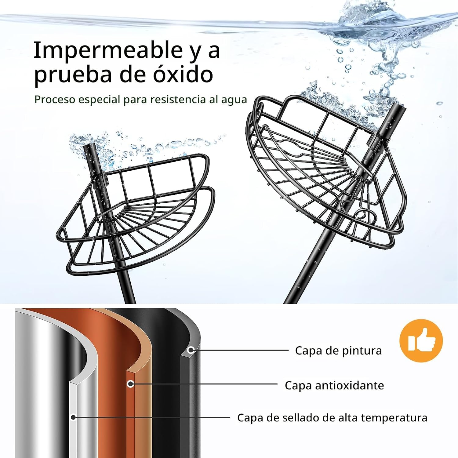 HAMITOR Estantería de esquina para ducha con poste de tensión: Orga...
