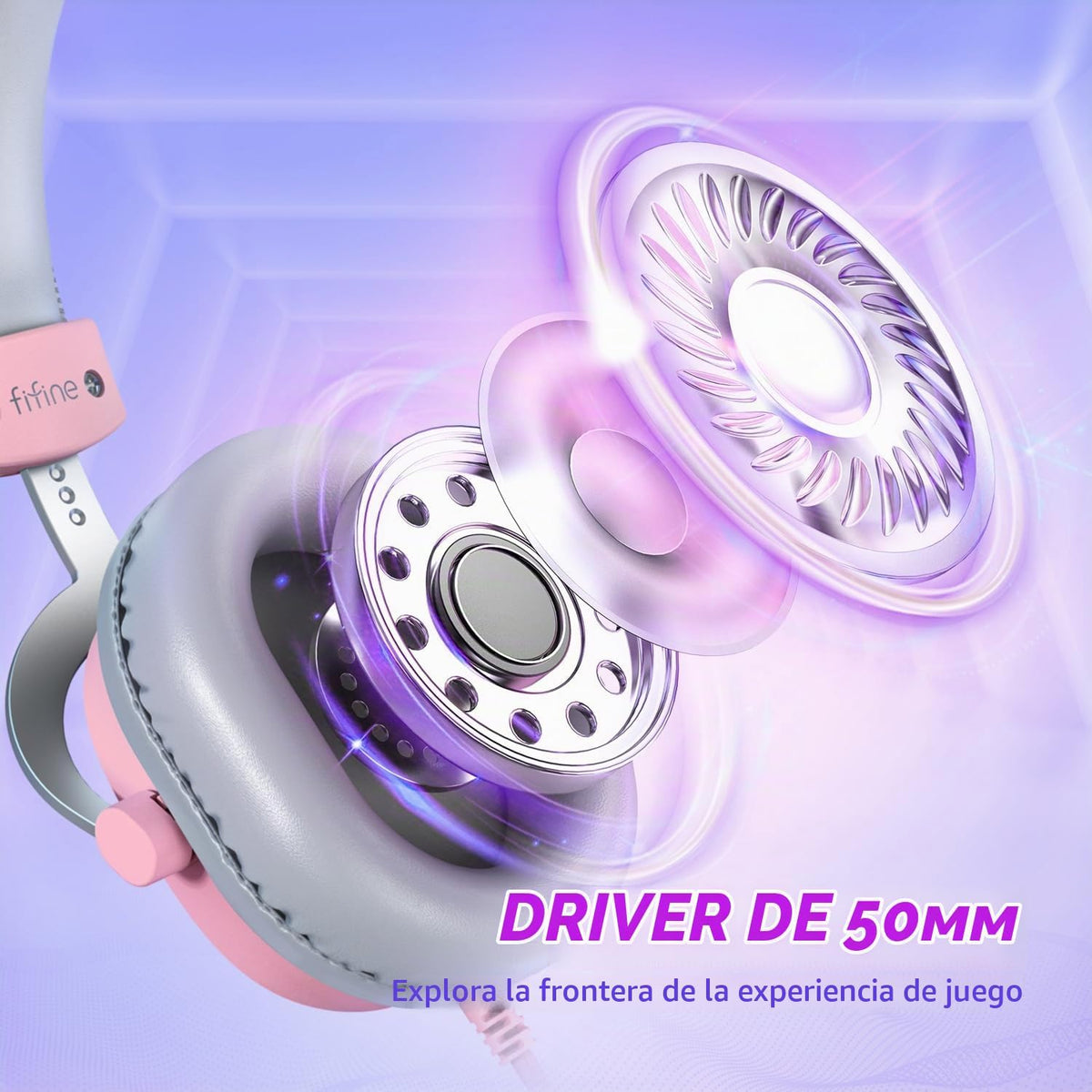FIFINE Auriculares USB para juegos, auriculares con cable sobre la...