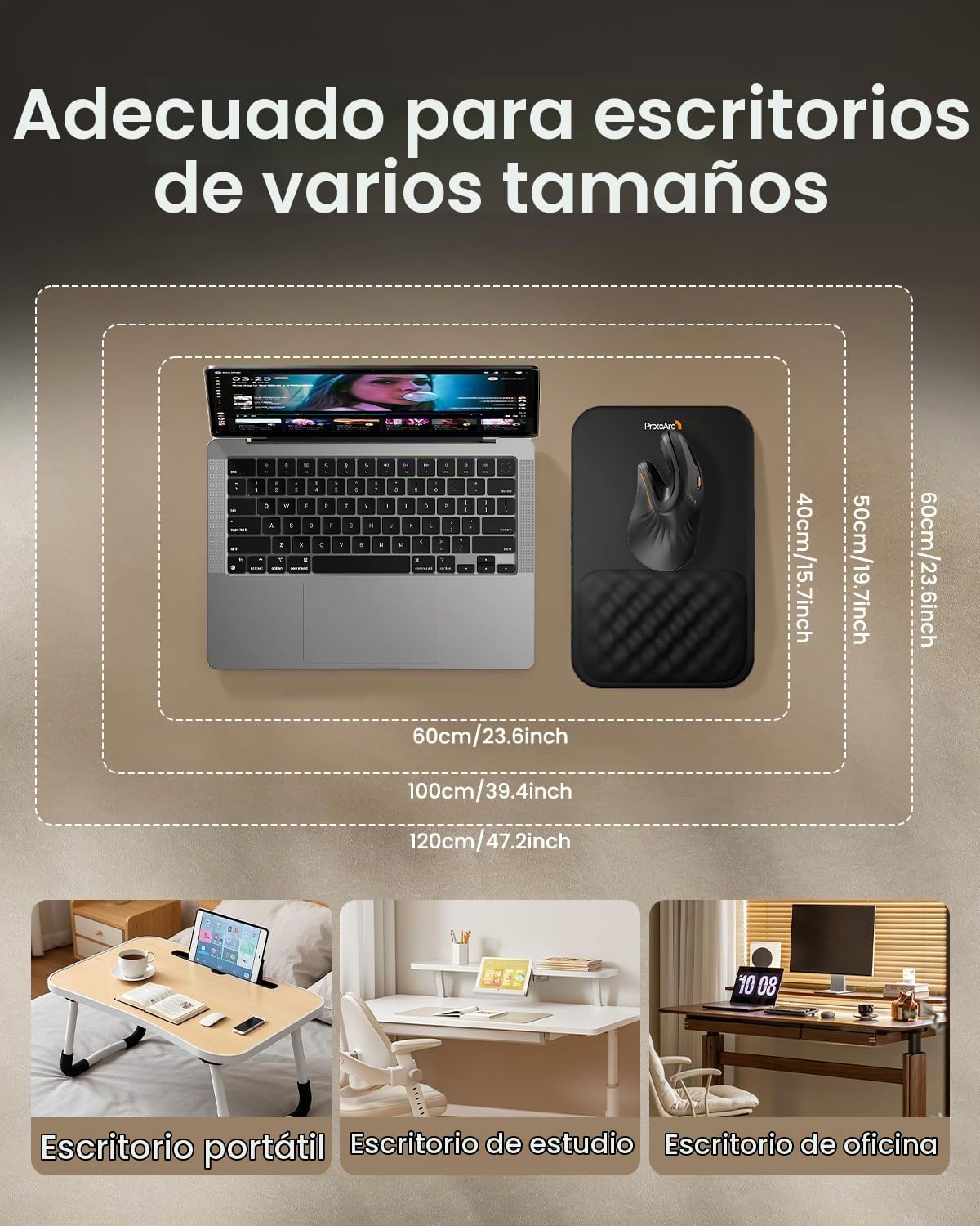 ProtoArc MP50 - Alfombrilla ergonómica para mouse con soporte para...