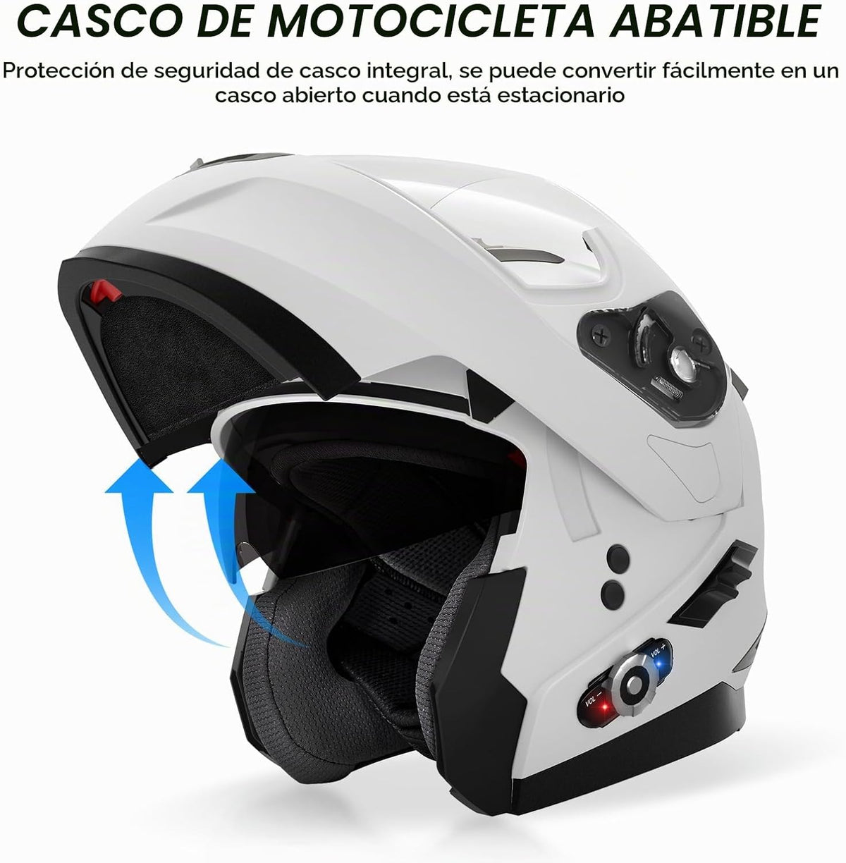 FreedConn BM2-S Casco de motocicleta Bluetooth, casco de moto modul...