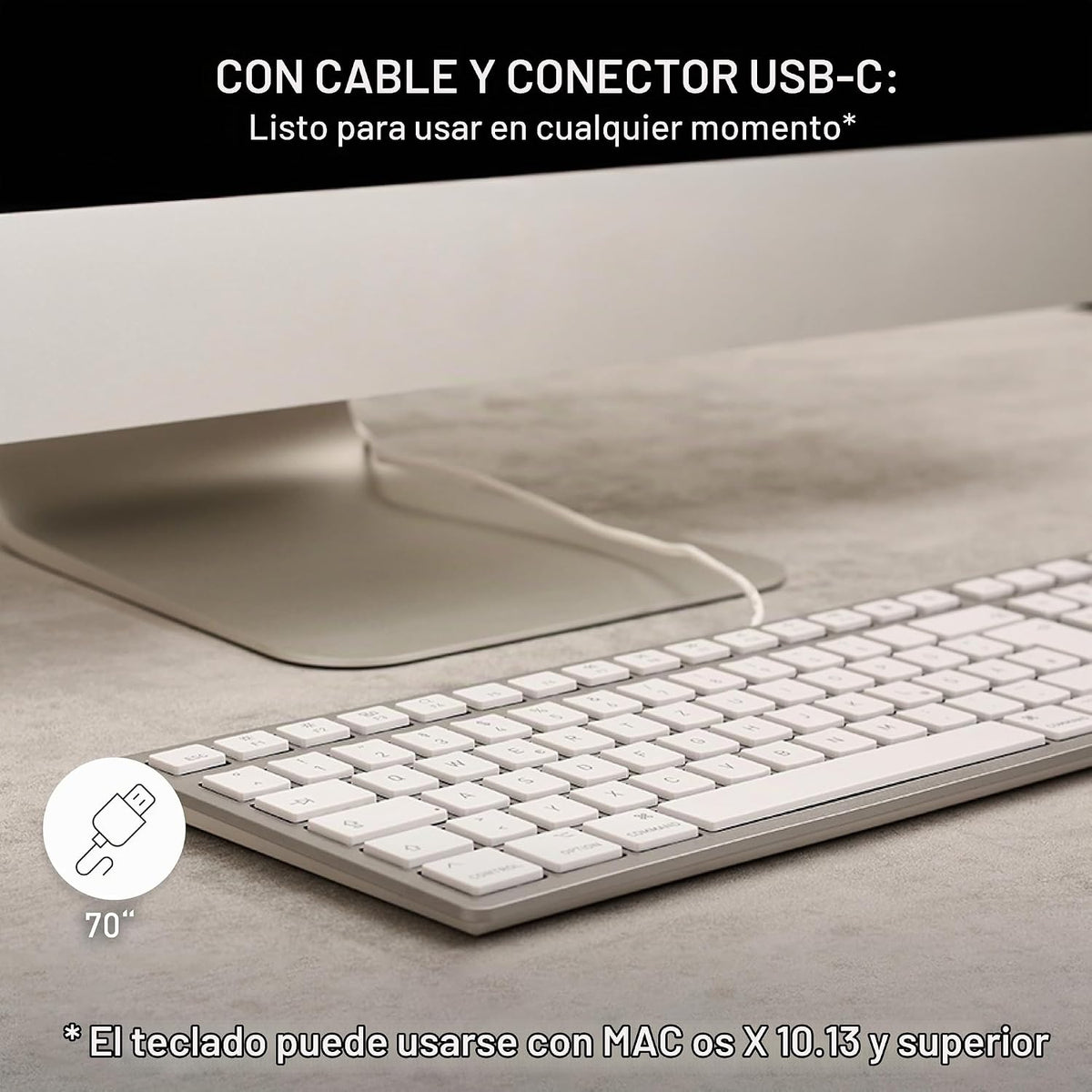 Cherry KC 6000C para MAC, teclado Mac con cable con teclado numéric...