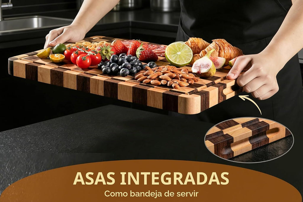 THETCHRY Tabla de cortar para cocina, tabla de cortar a cuadros gru...