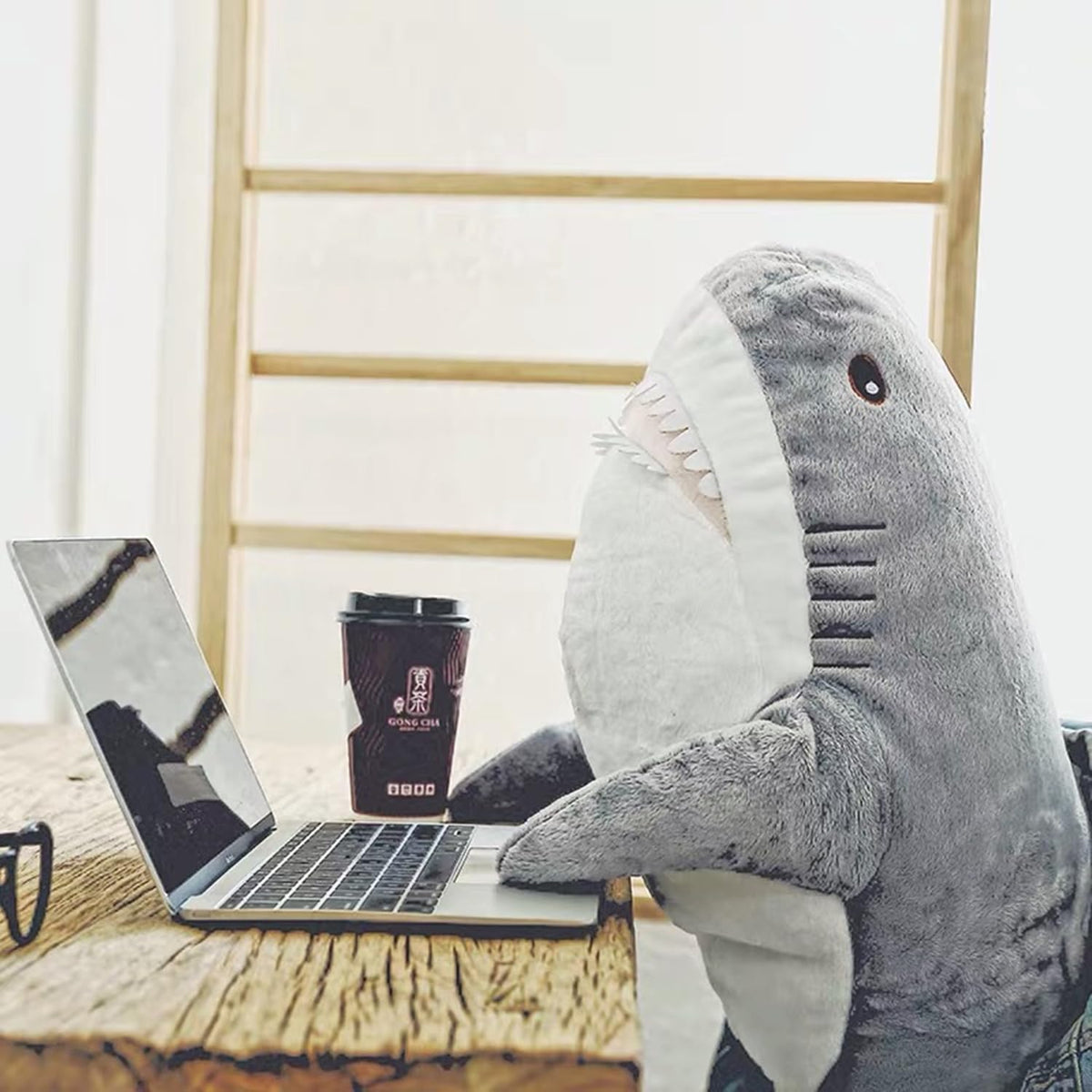 Ryttir Animal de Peluche XXL de Tiburón Gigante, Almohada de Tiburó...