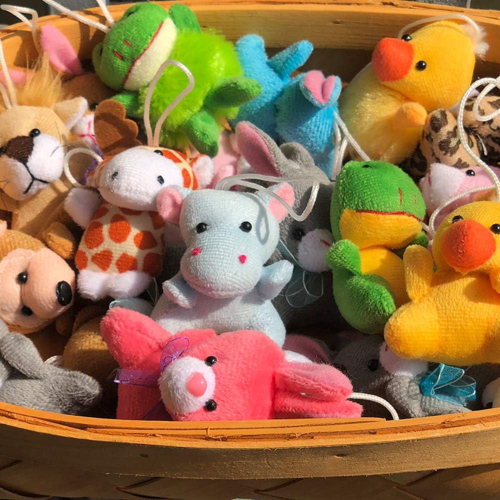 Axbotoy Juego de 48 juguetes de animales de peluche, llavero pequeñ...